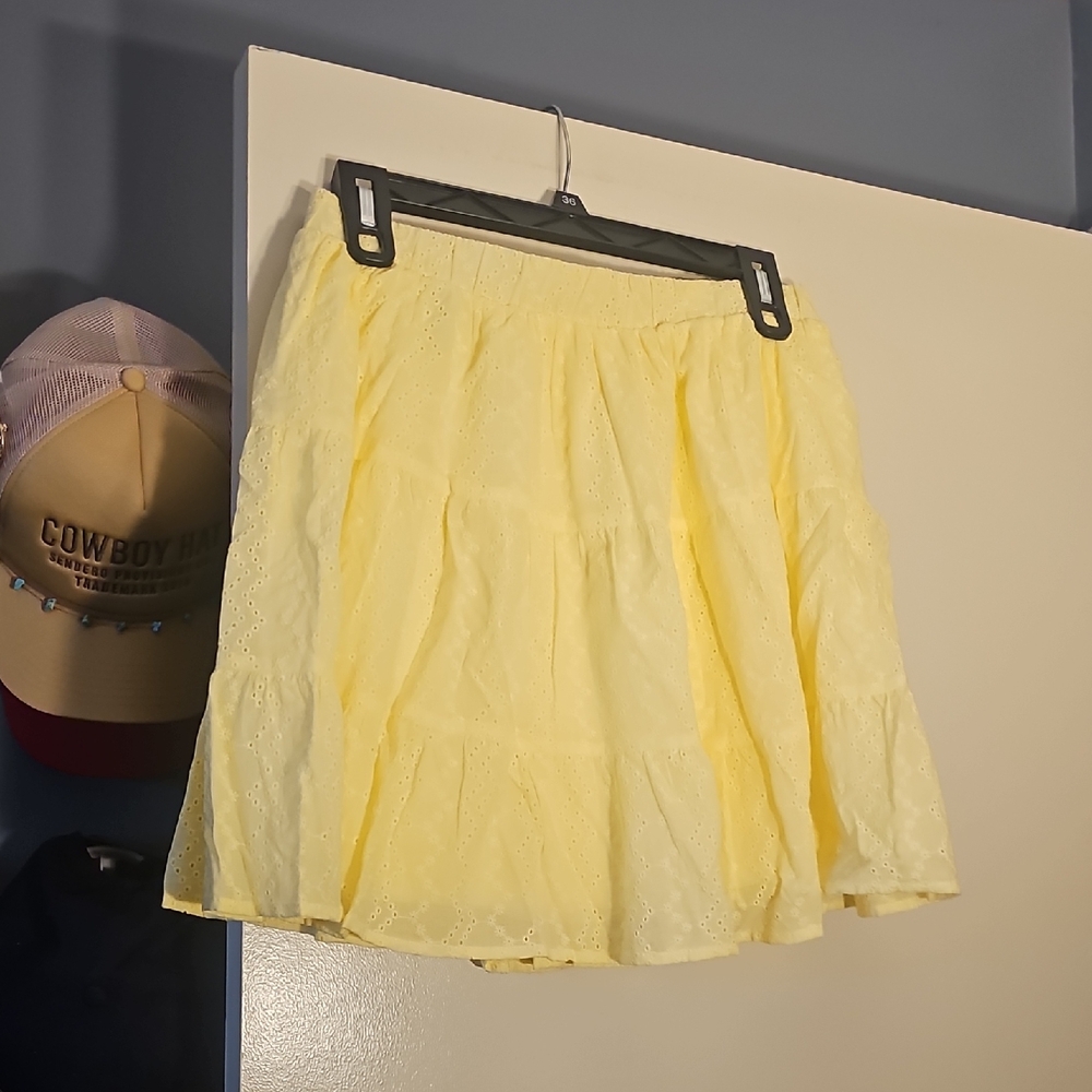 Wild Fable Yellow Eyelet Skirt
